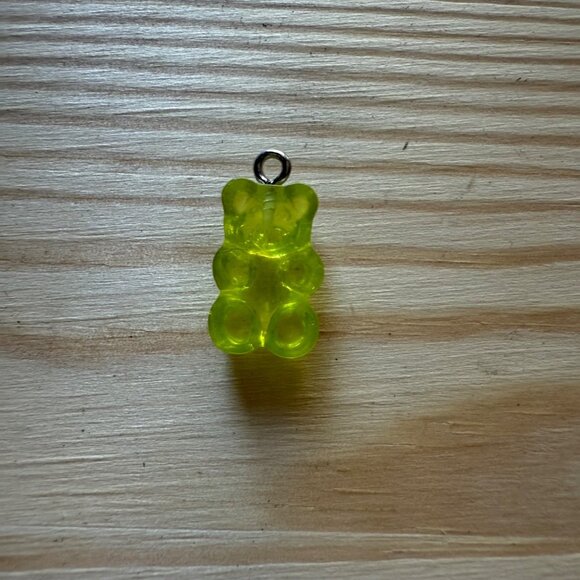 Neon Green Gummy Bear Shaped Pendant Charm - Picture 1 of 3